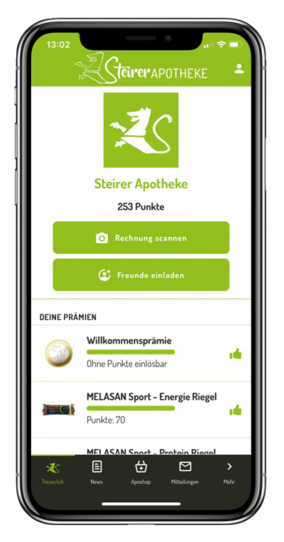 Steirer Aposhop App - Treueprogramm